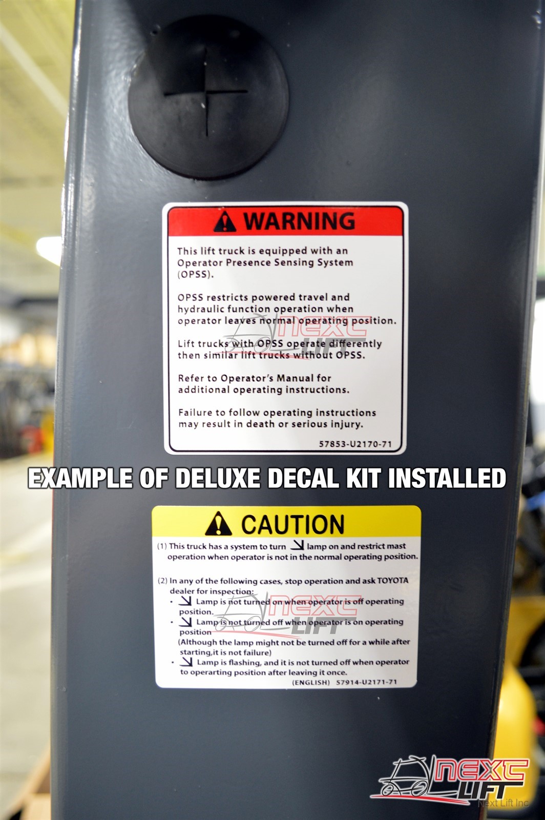 TOYOTA FORKLIFT DELUXE DECAL KIT 7FGCU30 7FGU30 FORK LIFT DECALS OHSA