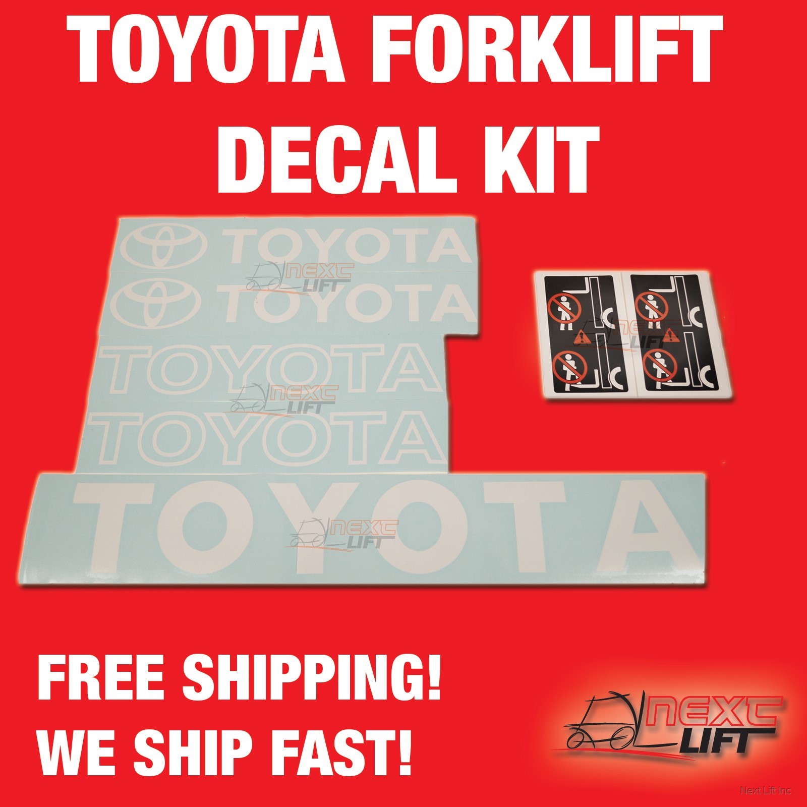 TOYOTA FORKLIFT DELUXE DECAL KIT 7FGCU30 7FGU30 FORK LIFT DECALS OHSA